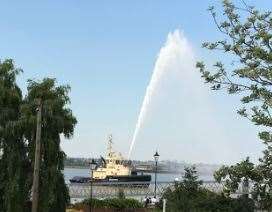 The Svitzer Adira, pays respects to Alan "Nobby" Clarke (13577039)