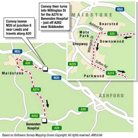 The latter part of the abnormal load's route through the county