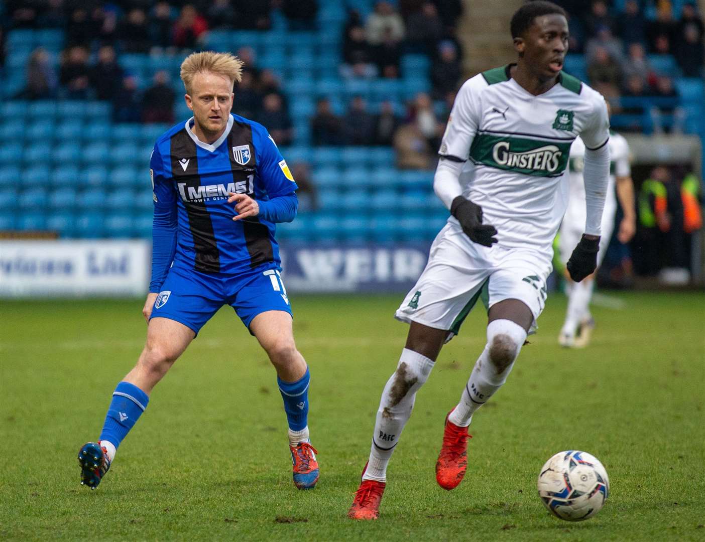 Gillingham midfielder Ben Reeves made a welcome return from injury during his side's home loss to Plymouth. Picture: KPI