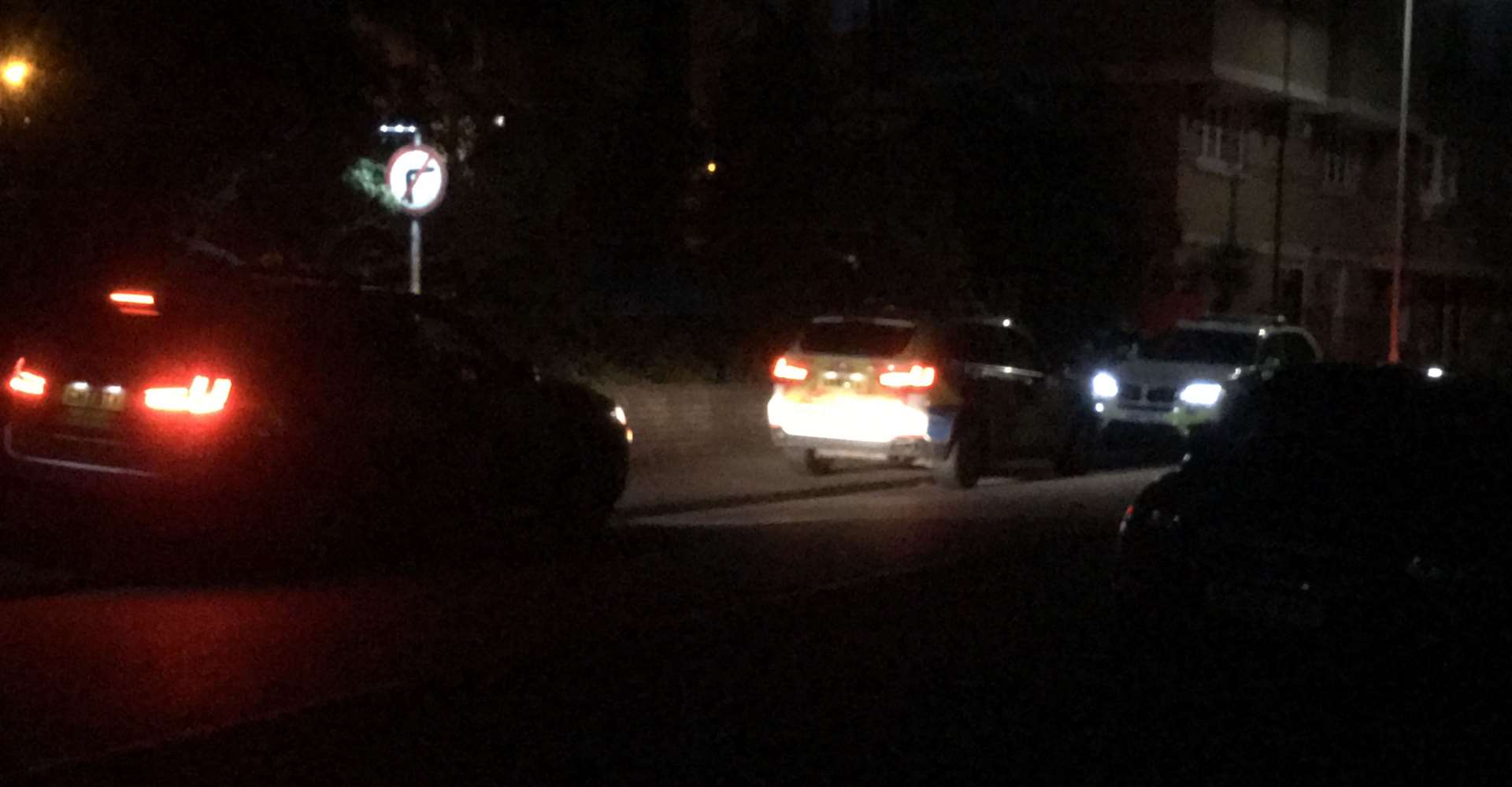 Police parked up in Broadway, Sheerness, near the Catholic church