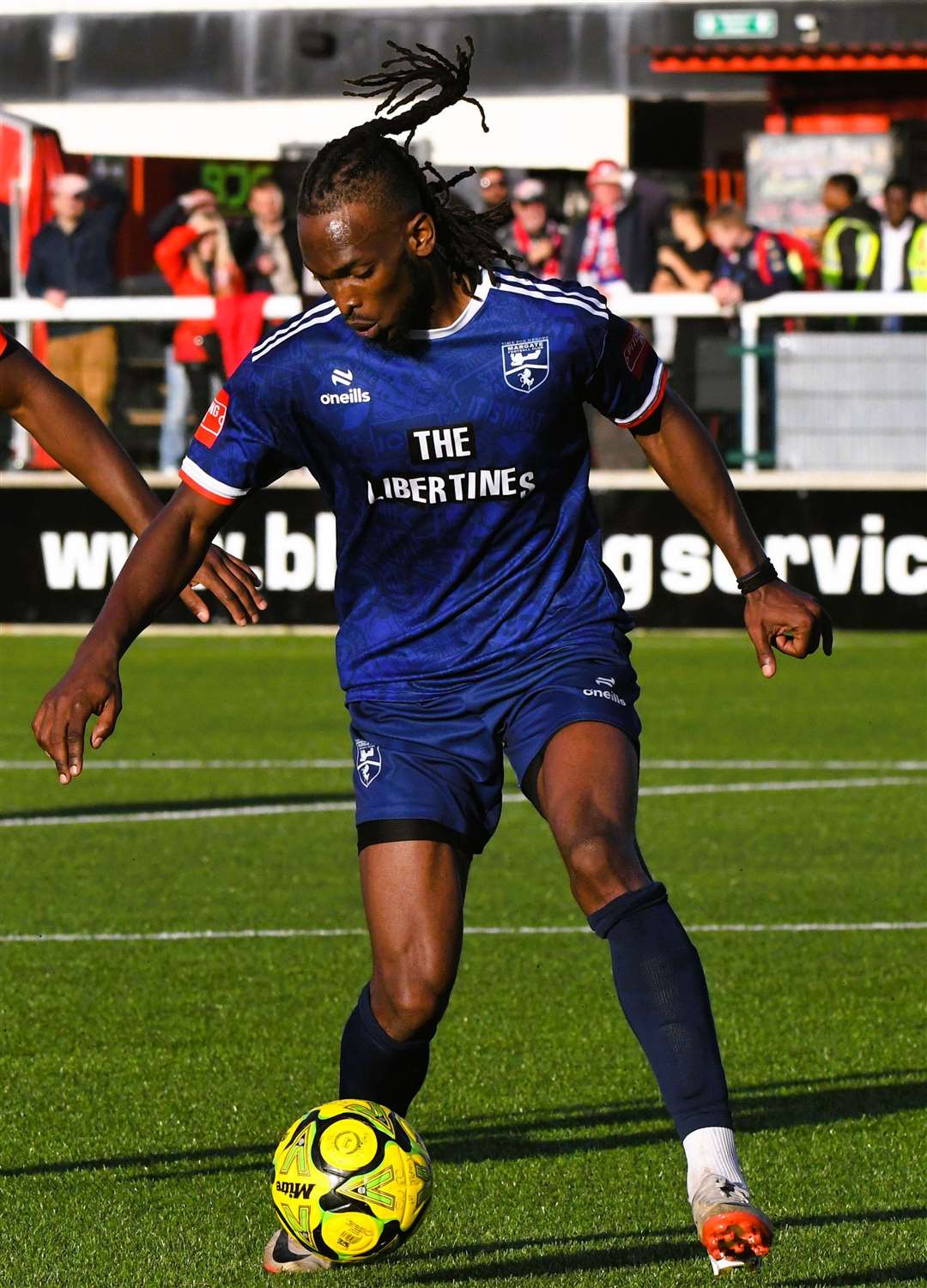 Ibrahim Olutade - struck in Margate’s 2-0 weekend away victory. Picture: Marc Richards