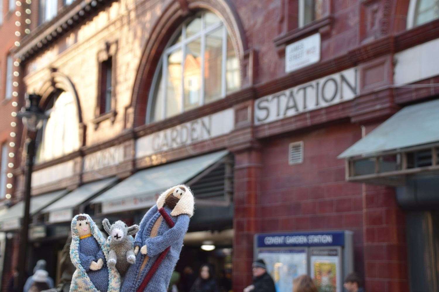 More knitted Nativity figures are expected to turn up over the course of Advent (Christ Church, Southgate/PA)