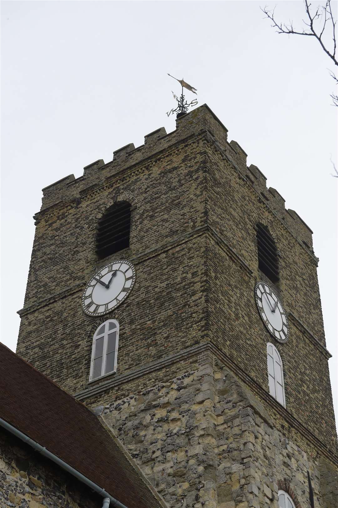 The clock at St. Peter’s Church in Sandwich must be silenced at night