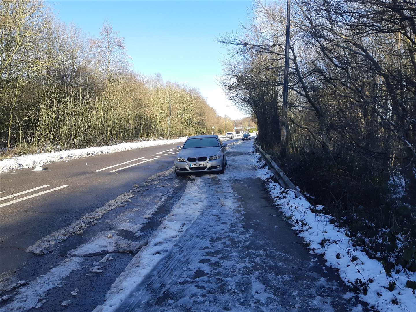 Abandoned cars are still stranded on Walderslade Woods Road (6931286)