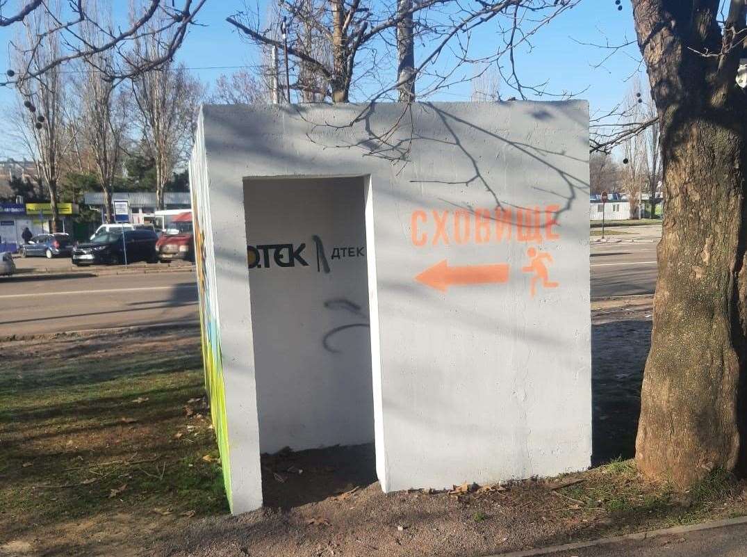 Decorated bomb shelters in Ukraine