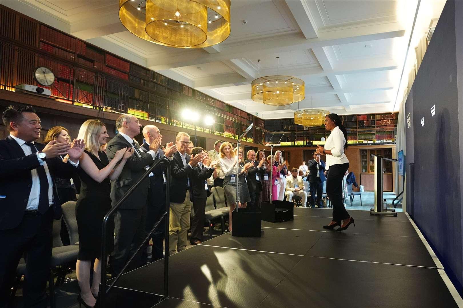 Ms Badenoch touted her education as an engineer at the event, nodding to the choice of the IET as her launch venue (James Manning/PA)