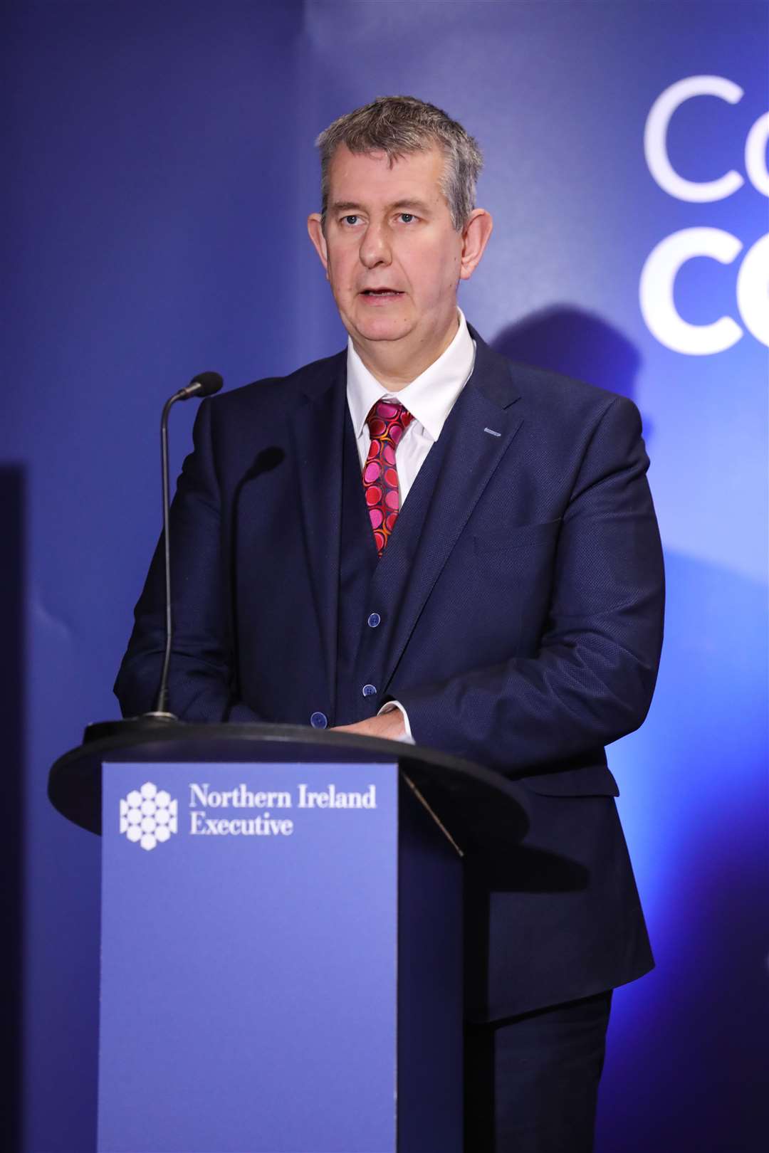 Agriculture Minister Edwin Poots during a Coronavirus media briefing (Kelvin Boyes/Press Eye)