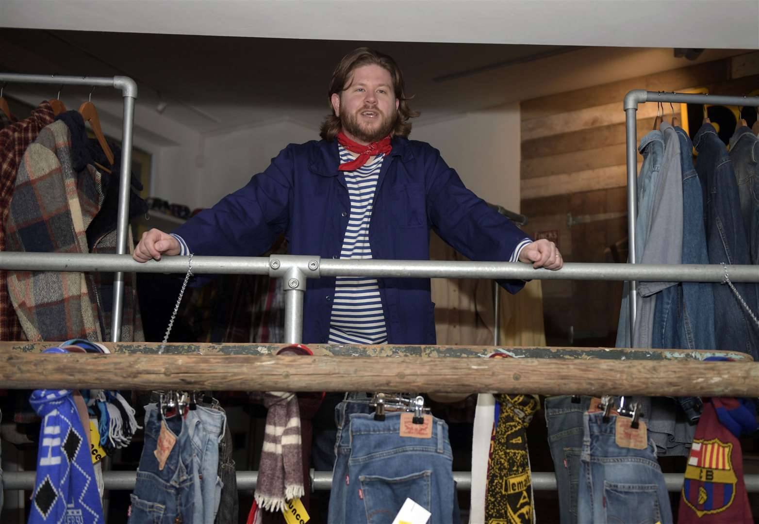 Rhys models some French-flavoured fashion. Picture: Barry Goodwin