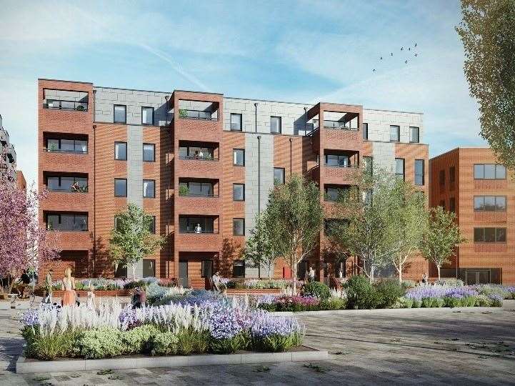 A CGI of Bellway London’s Copperhouse Green development in Dartford