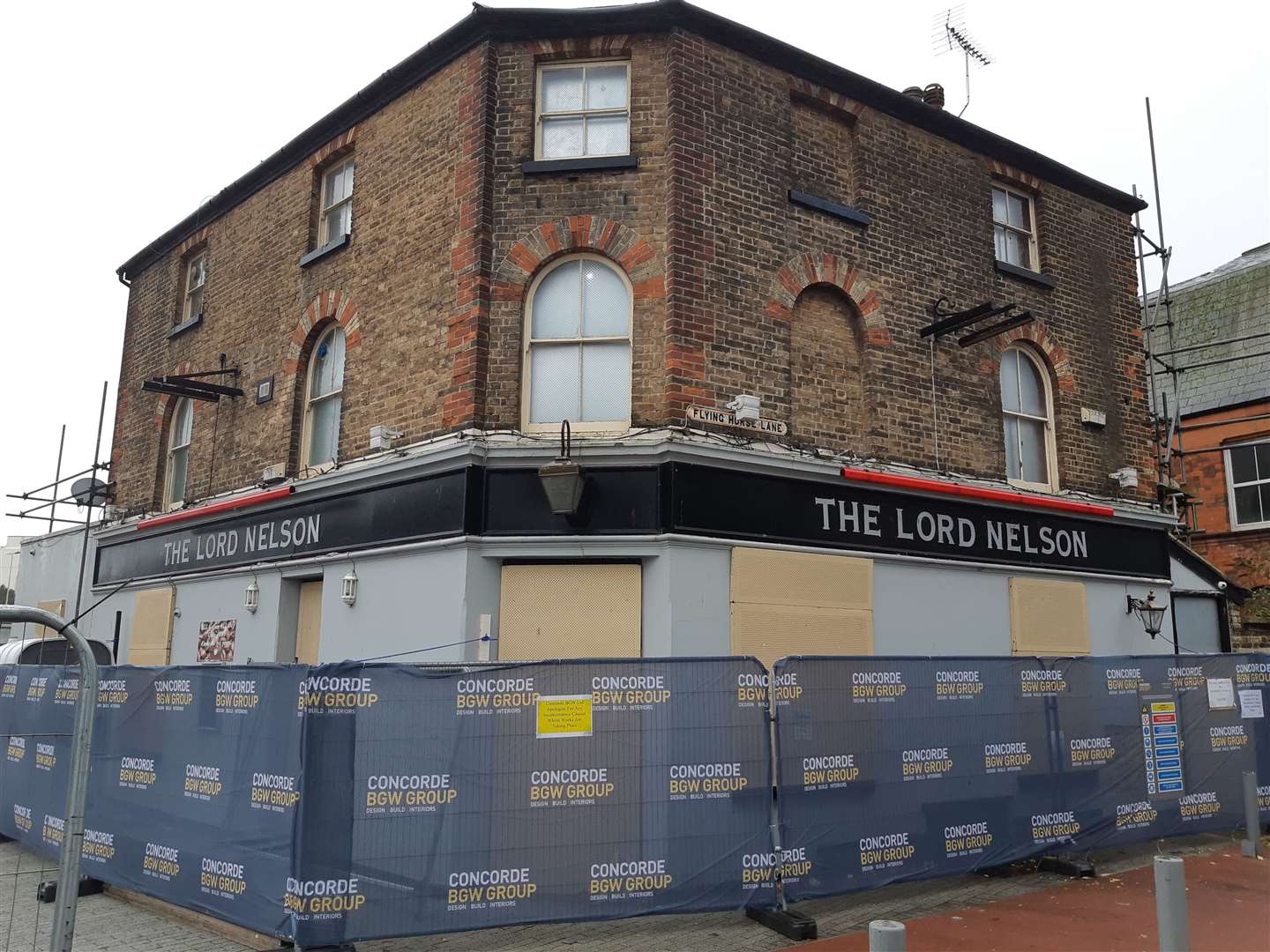 The Lord Nelson as it is now, prepared for revamp