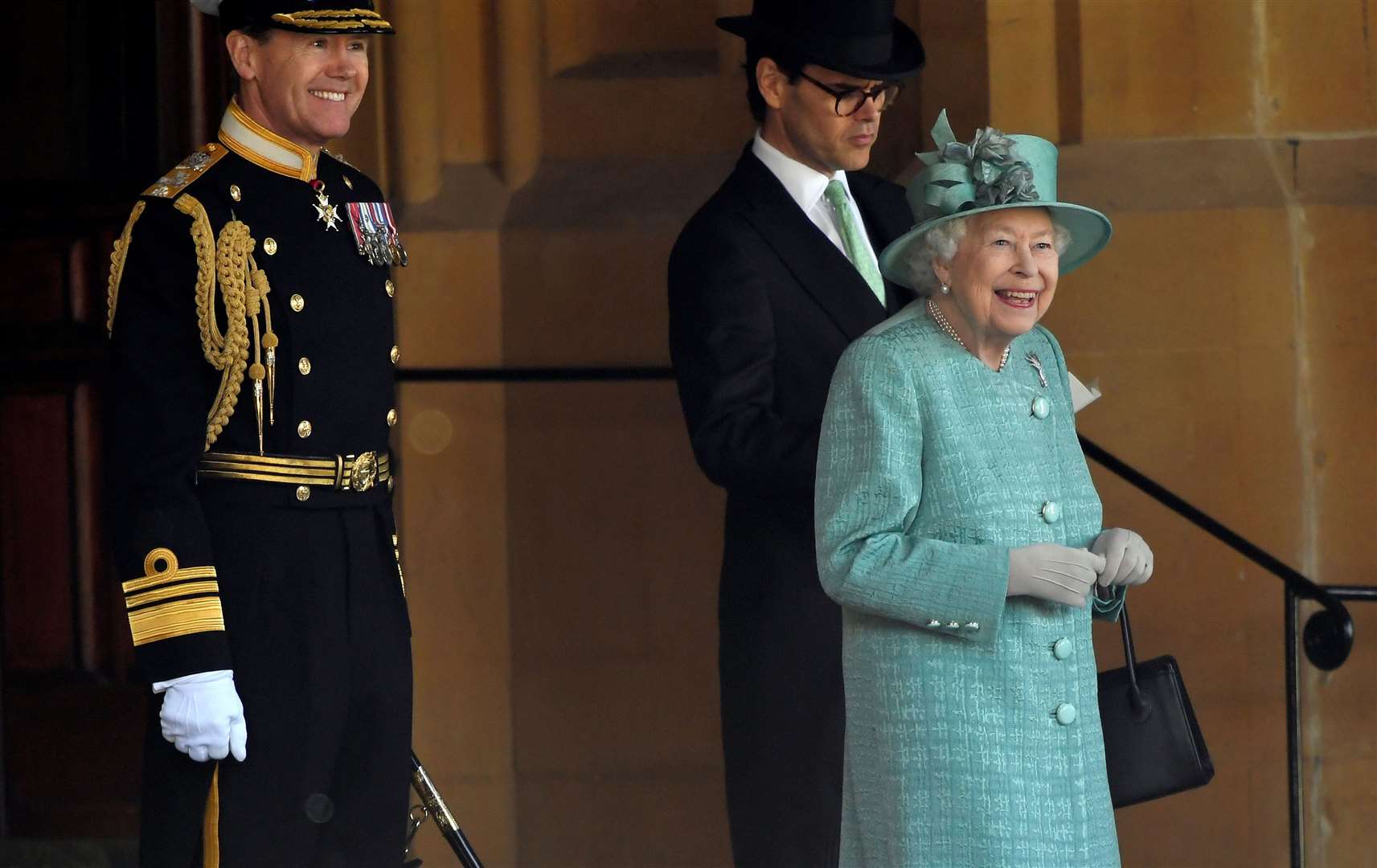 There were smiles all round during the ceremony (Toby Melville/PA)