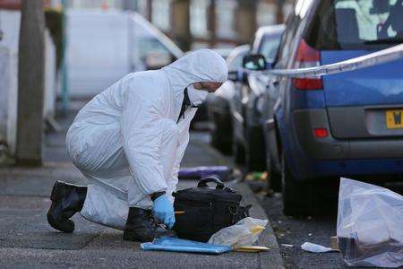 Police cordon off Windmill Road, in Gillingham, after the stabbing