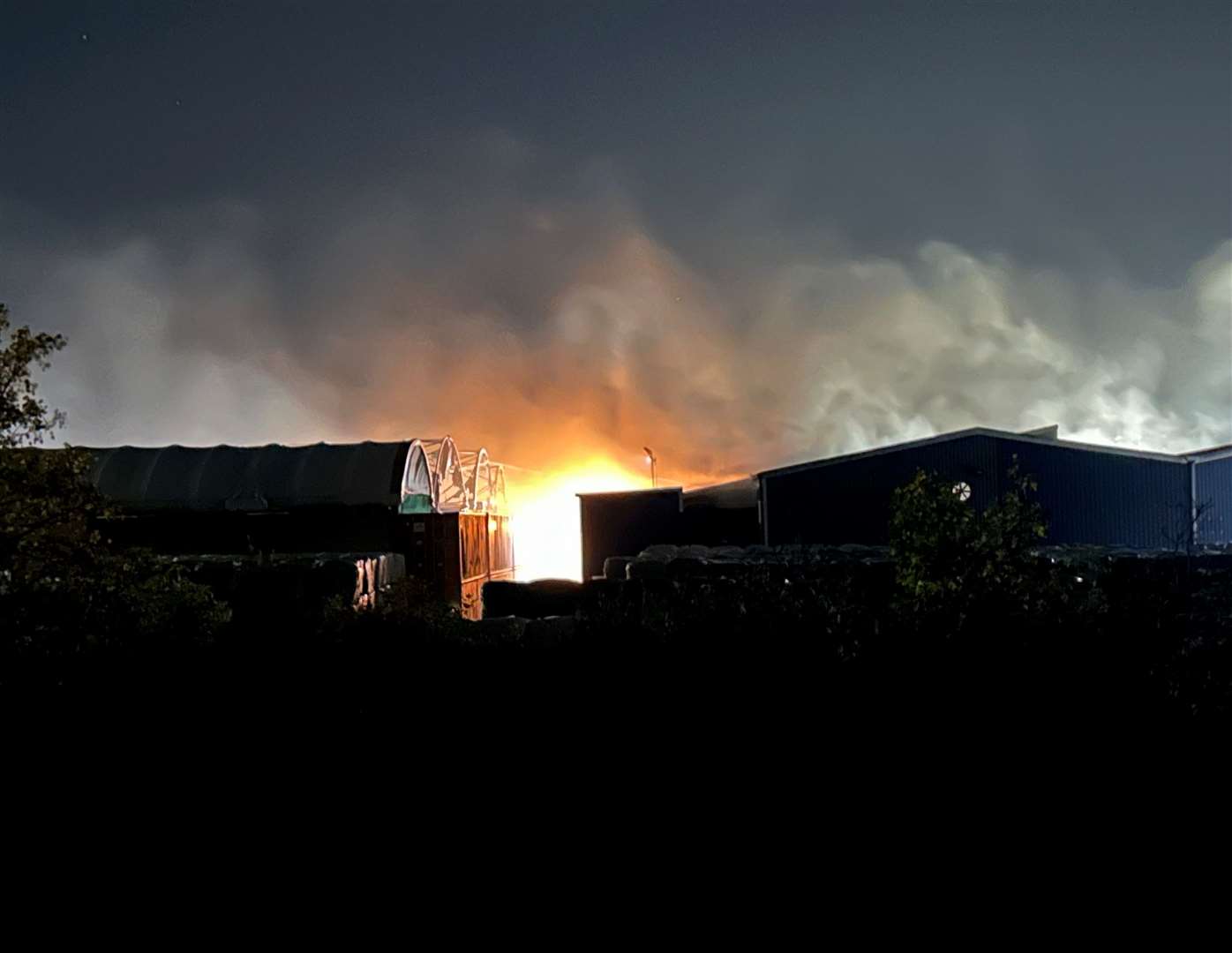 Smoke could be seen coming from a recycling centre at Chatham Docks. Picture: Brad Harper