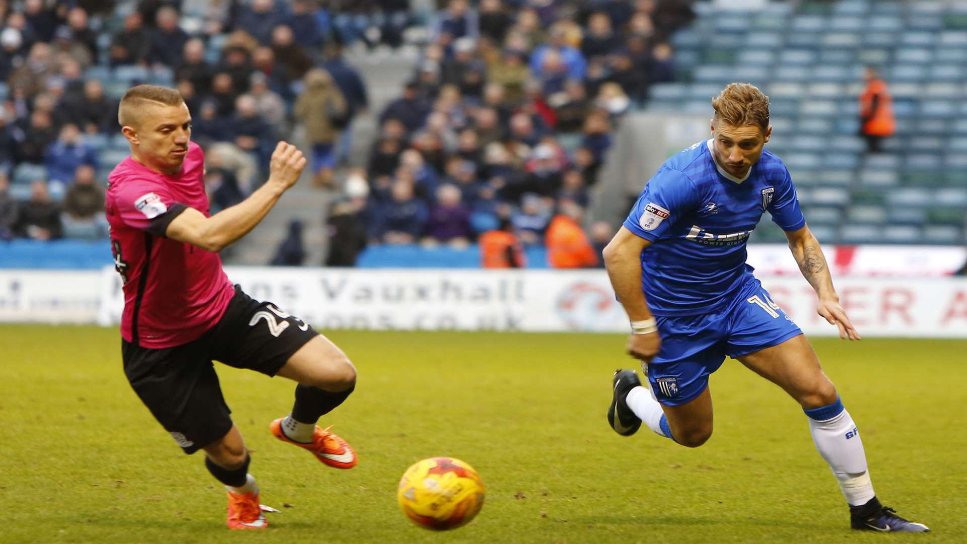 Lee Martin takes on the Shrimpers Picture: Andy Jones