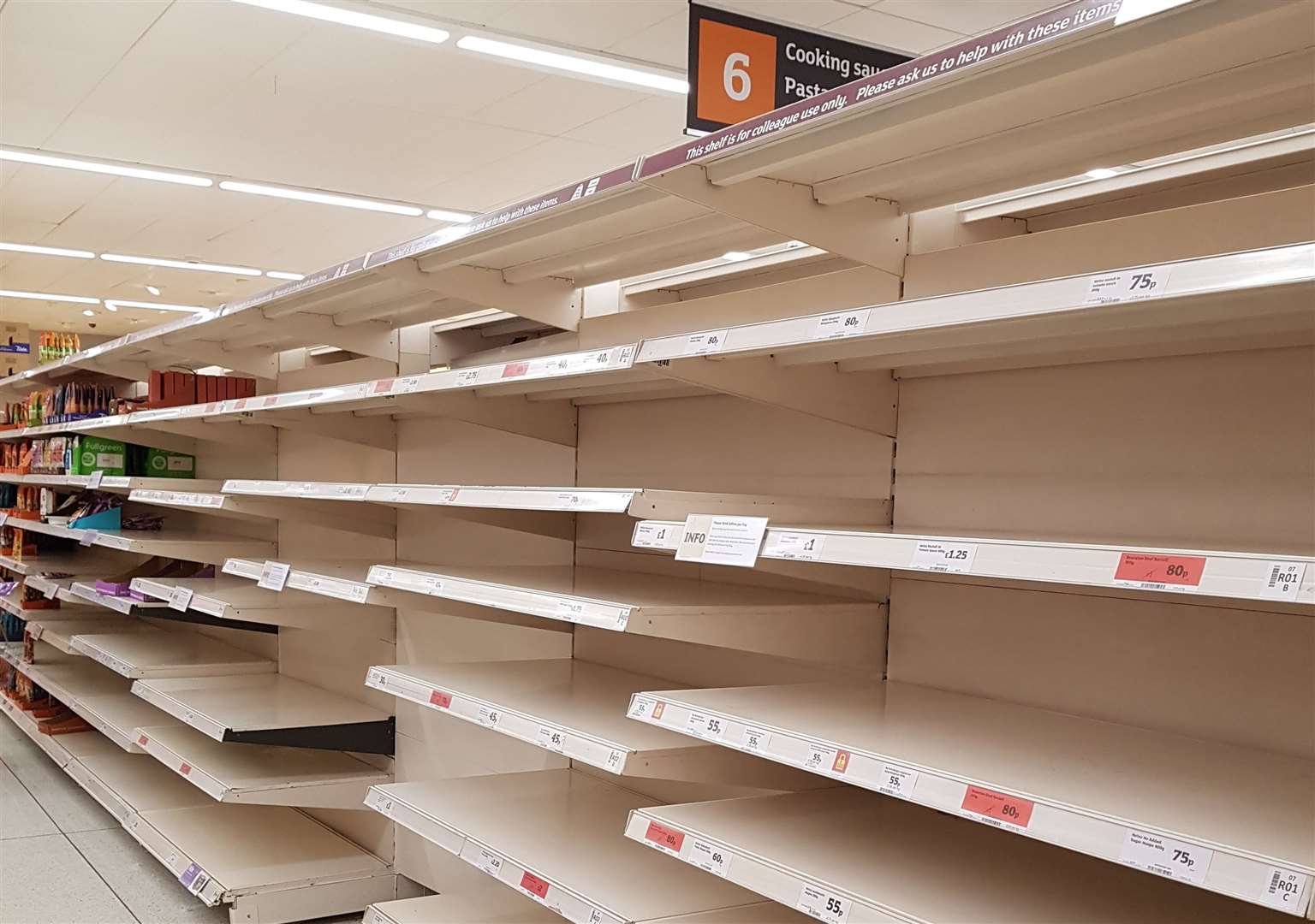 The supply chain crisis led to empty shelves