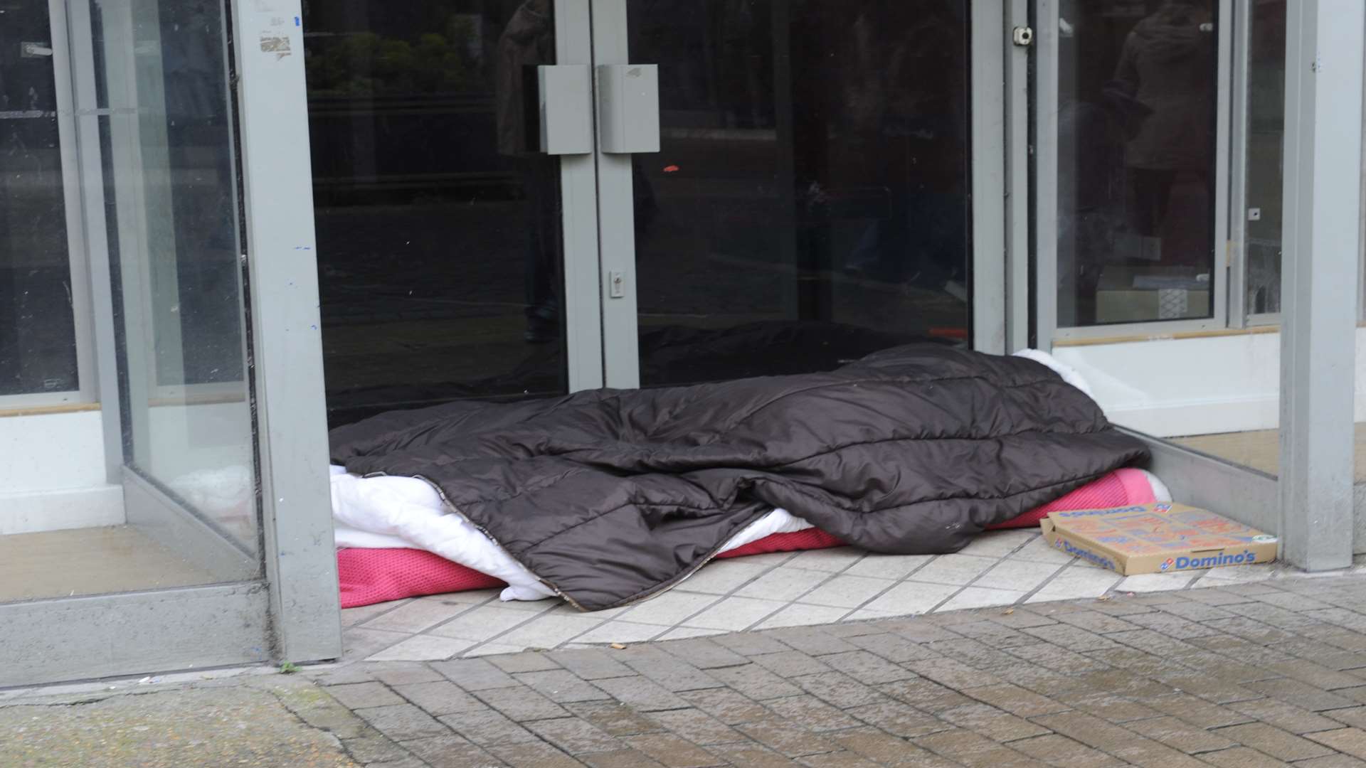 Sight of the homless sleeping rough in Biggin Street, Dover. Archive image