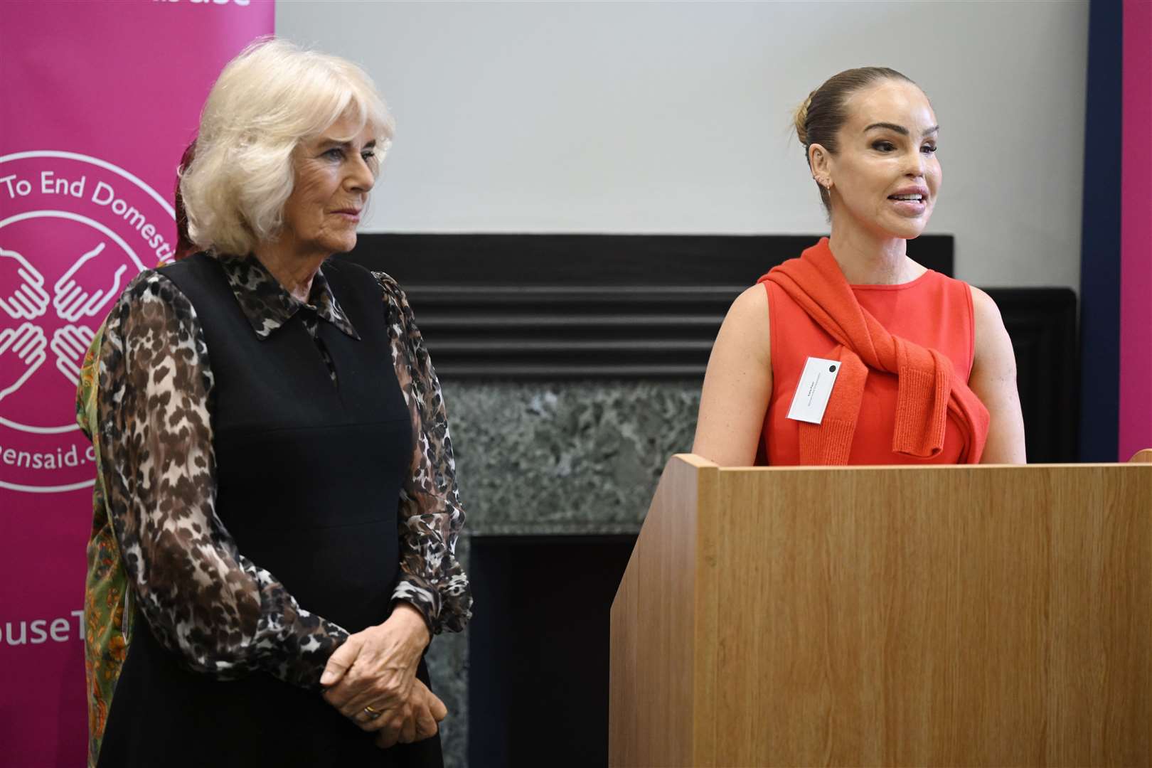 Queen Camilla and Katie Piper during the reception (Stuart C Wilson/PA)