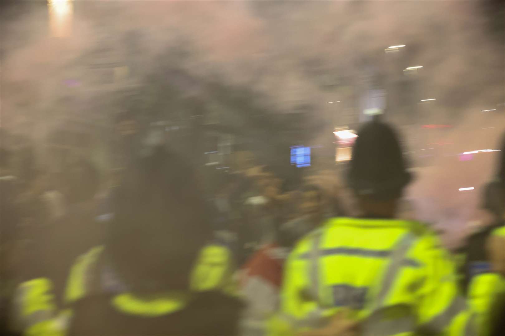 Police in Maidstone town centre after England lost to Italy in the Euro 2020 final Picture: UKNIP