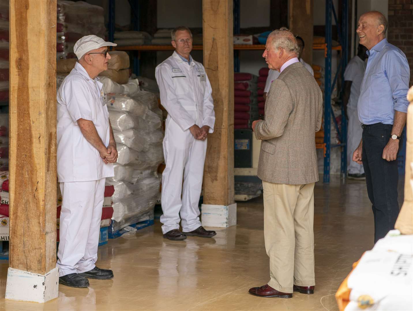 The Prince of Wales met the staff at Shipton Mill during his visit (Arthur Edwards/The Sun/PA)