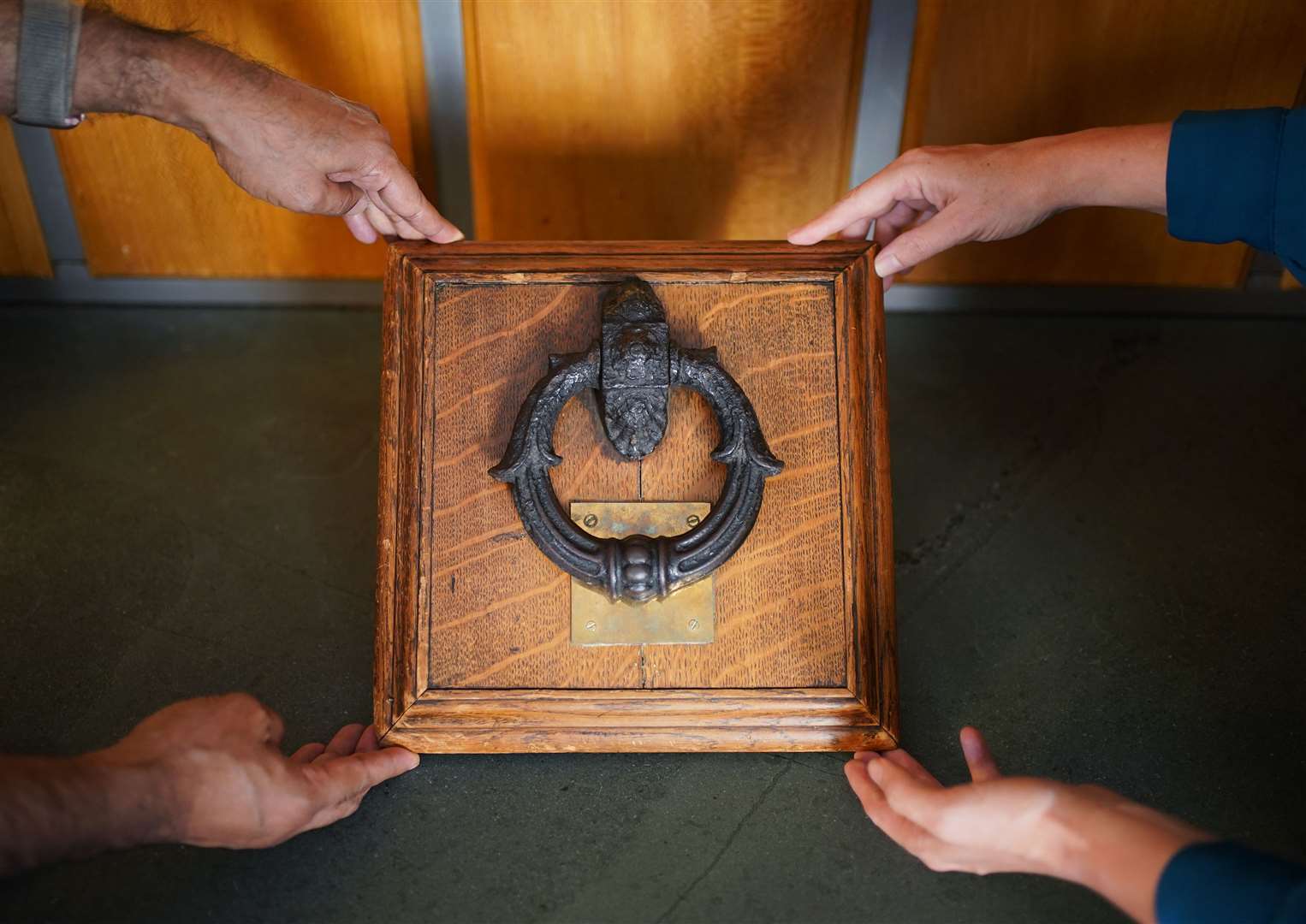 A door knocker taken from the door of Newgate Prison (Yui Mok/PA)