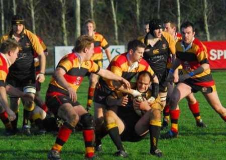 Action from Merton Lane on Saturday. Picture: BARRY DUFFIELD