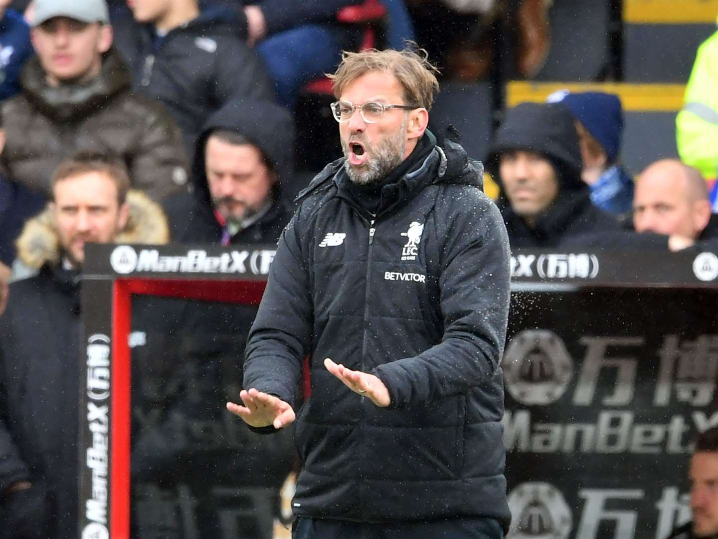 Liverpool manager Jurgen Klopp animated on the touchline at Selhurst Park Picture: Keith Gillard