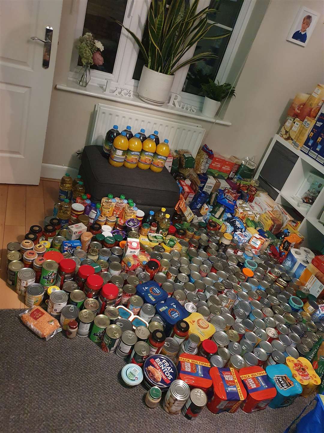 Just some of the mountain of good the family collected
