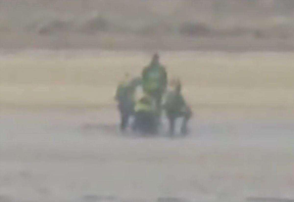 Surveyors Stranded in Mud at Sandwich and Pegwell Bay Nature Reserve