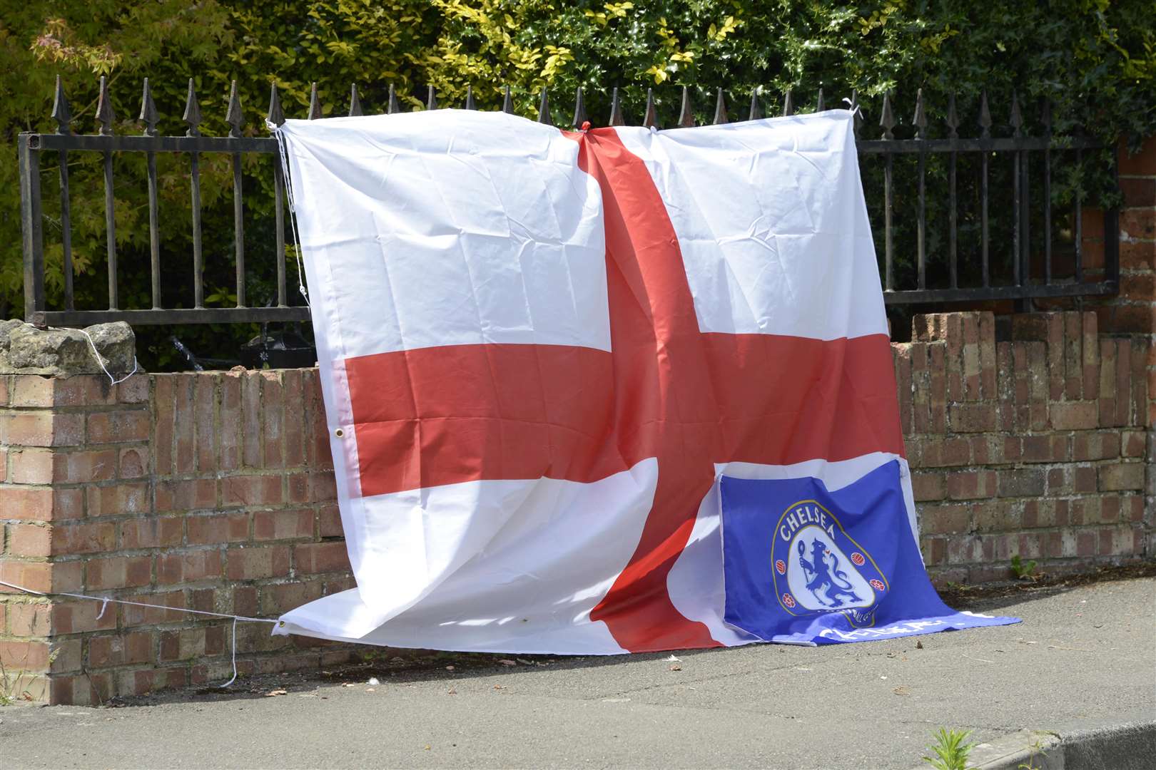 There'll always being an England. National pride swells at Albert Road, Ashford. Picture: Paul Amos