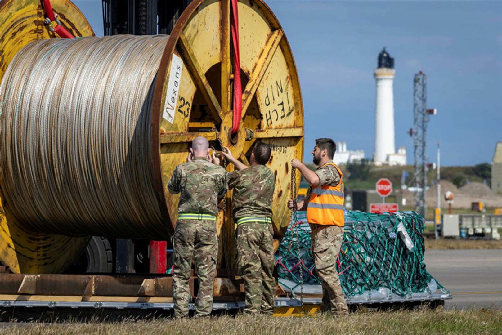 Specialist equipment being loaded onto a Royal Air Force A400M Atlas aircraft at RAF Lossiemouth (RAF/PA)