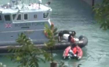 A dinghy was also brought back to Dover