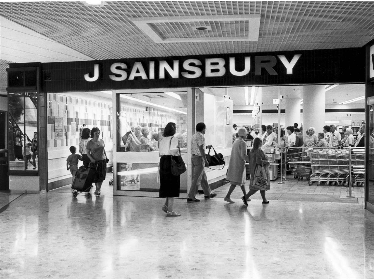 The Pentagon Shopping Centre in Chatham in August 1991. A Covid vaccine hub was recently set up on the first floor of the building
