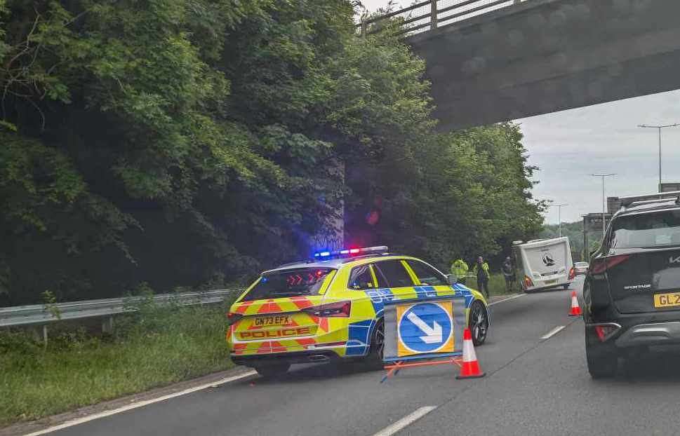 There was a collision on the Maidstone-bound carriageway of the A229 near Blue Bell Hill