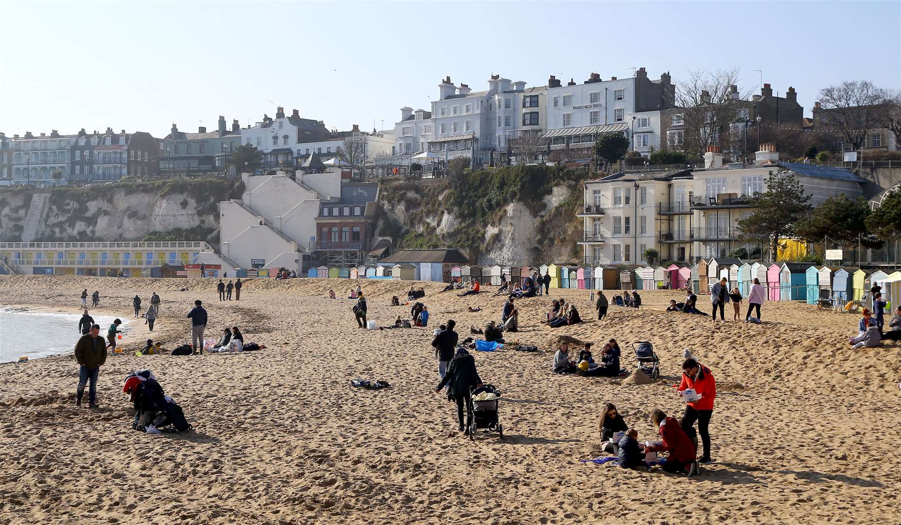 People enjoying the sunny weather in Broadstairs, Kent (Gareth Fuller/PA) 