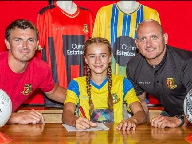 Annie Boichat with Sittingbourne FC