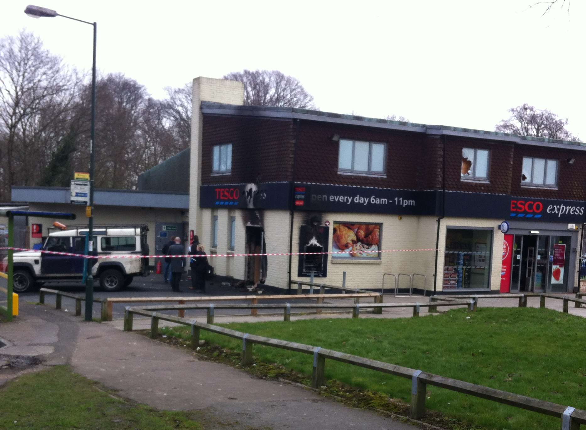 The damaged cash point