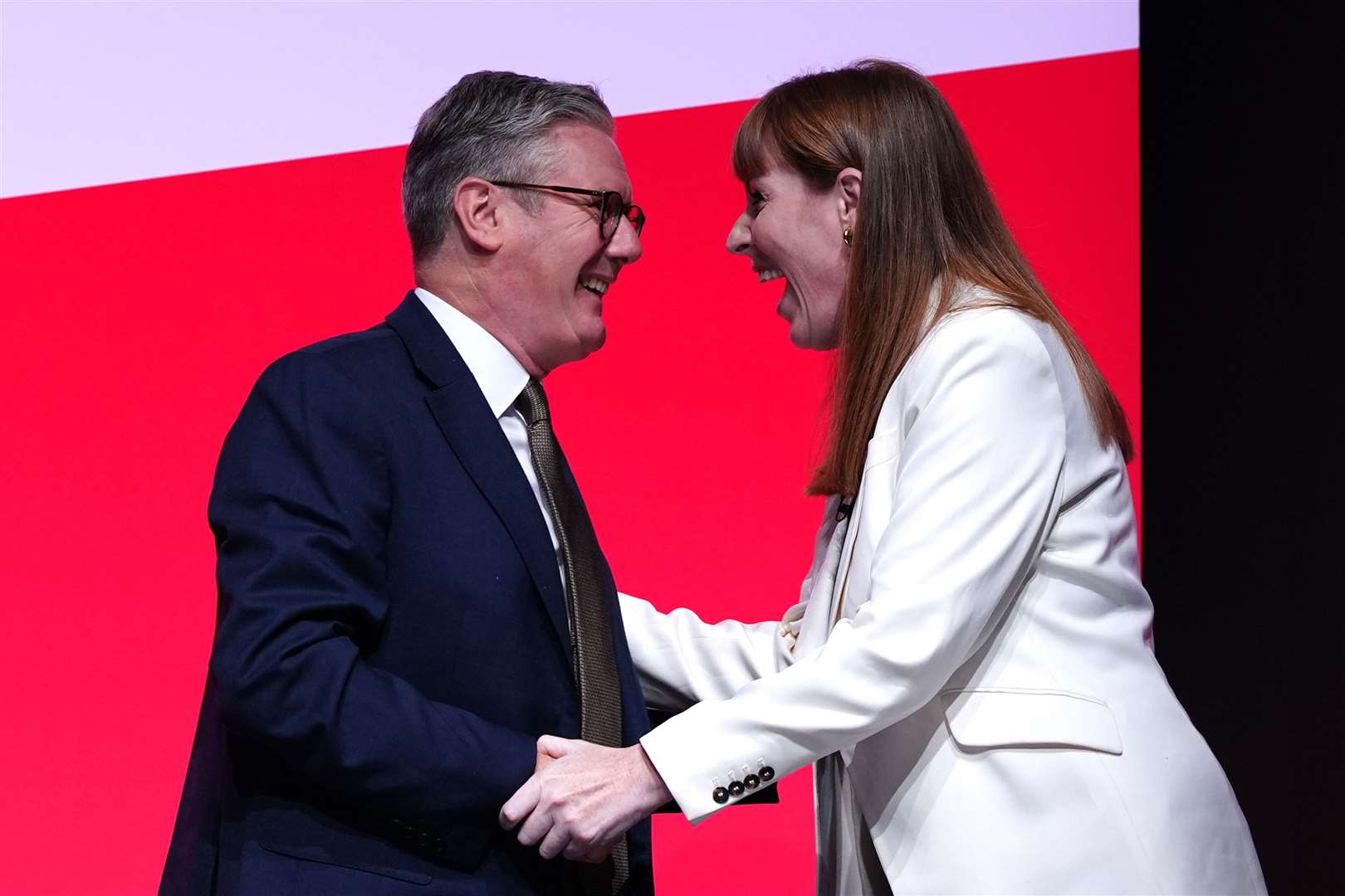 Prime Minister Sir Keir Starmer and Deputy Prime Minister Angela Rayner during the Labour Party conference in Liverpool (Peter Byrne/PA)