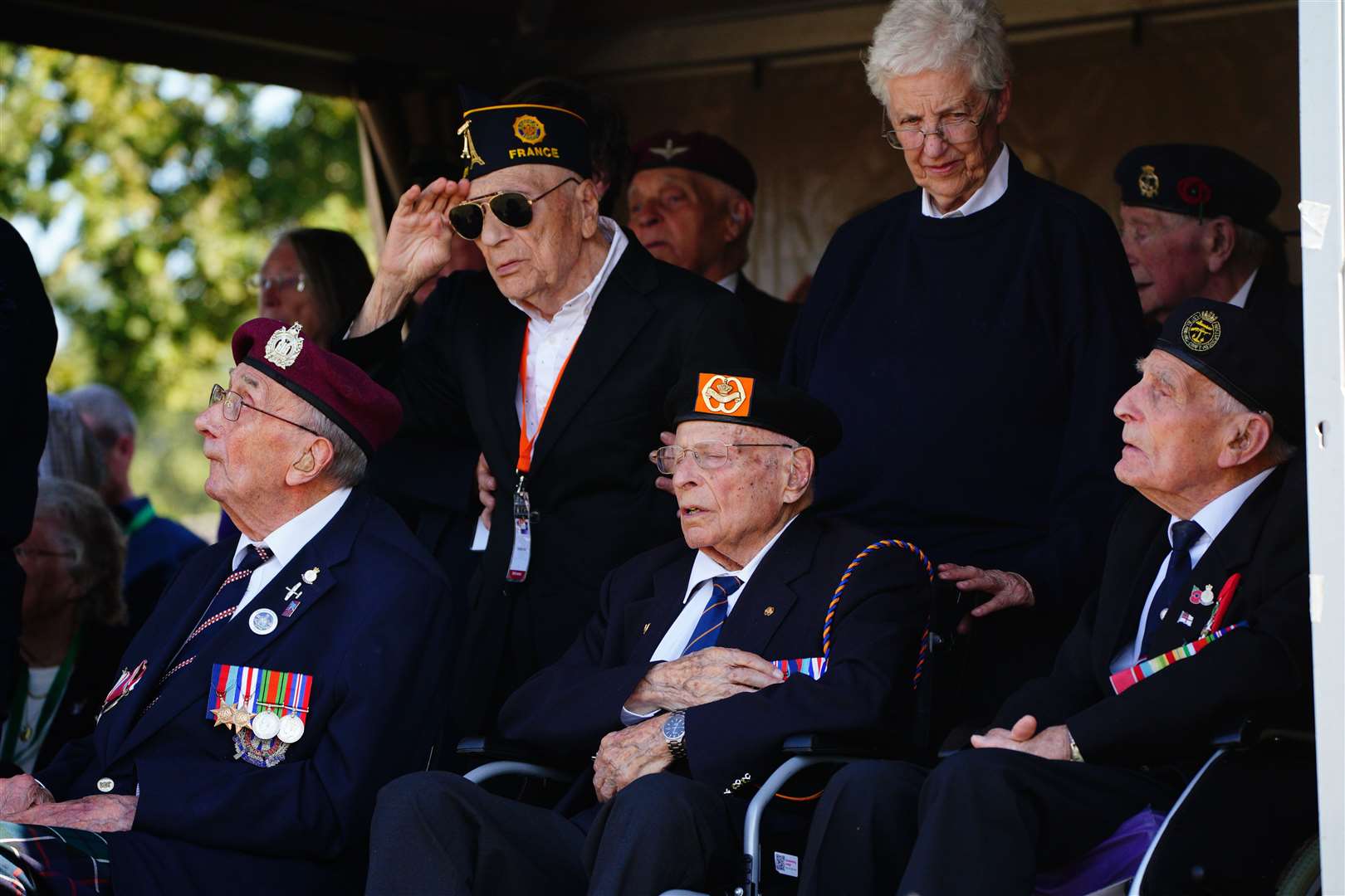 Veterans watch the proceedings (Ben Birchall/PA)