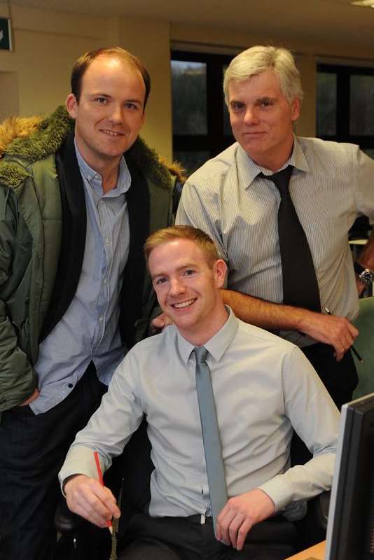 Rory Kinnear with Gazette chief reporter Gerry Warren and news editor Joe Walker