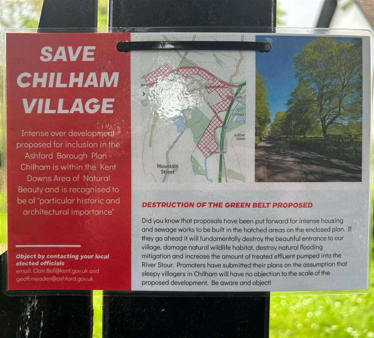 Posters to 'Save Chilham Village' were put up around the area