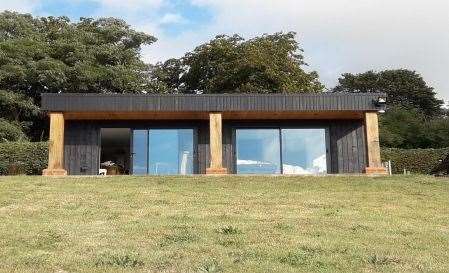 The security office at Paul O'Grady's former home in Aldington, just outside of Ashford. Picture: Lambert and Foster