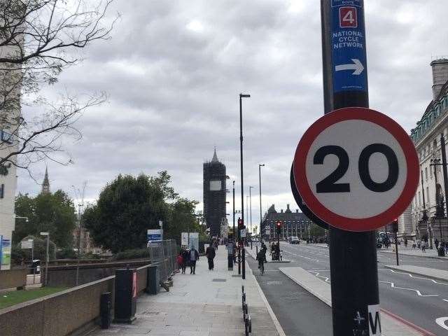 There is a 20mph limit over Westminster Bridge in London as you approach the Houses of Parliament