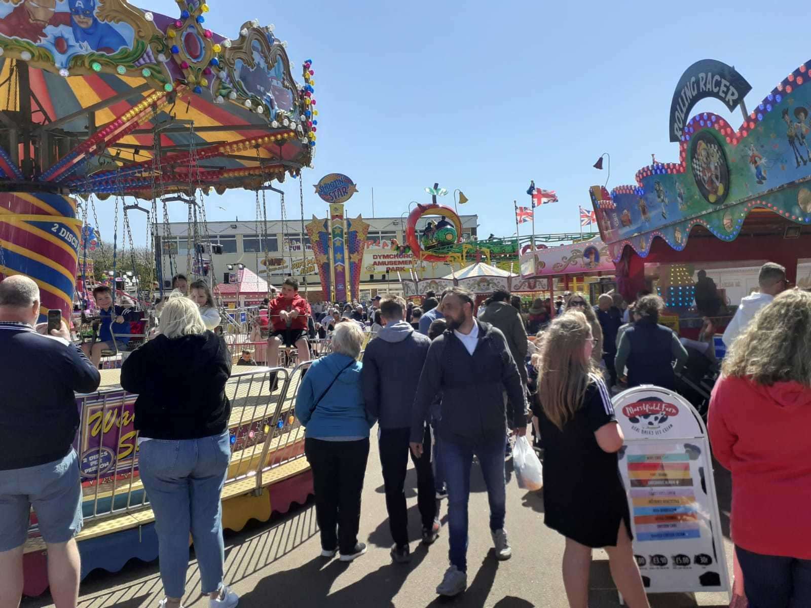 A busy Dymchurch amusement park