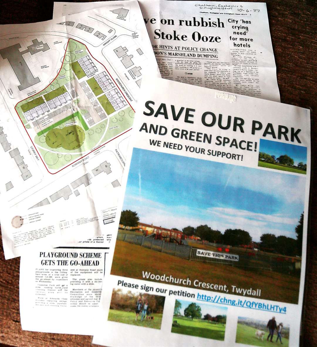 Protests have previously been held in an attempt to save Sturry Park in Twydall from development. Picture: Phil Lee