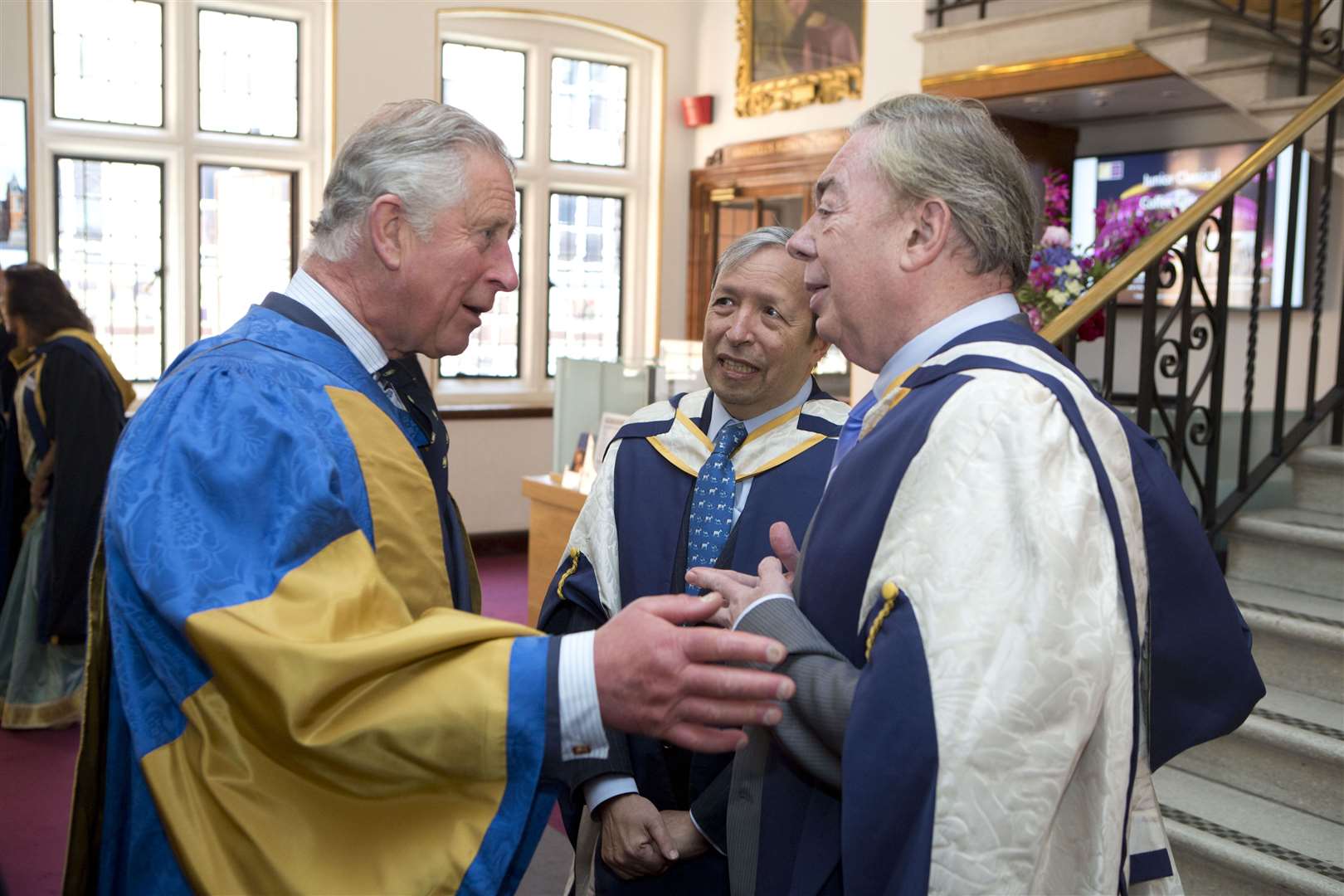 The Prince of Wales with Lord Lloyd-Webber (Heathcliff O’Malley/Daily Telegraph/PA)