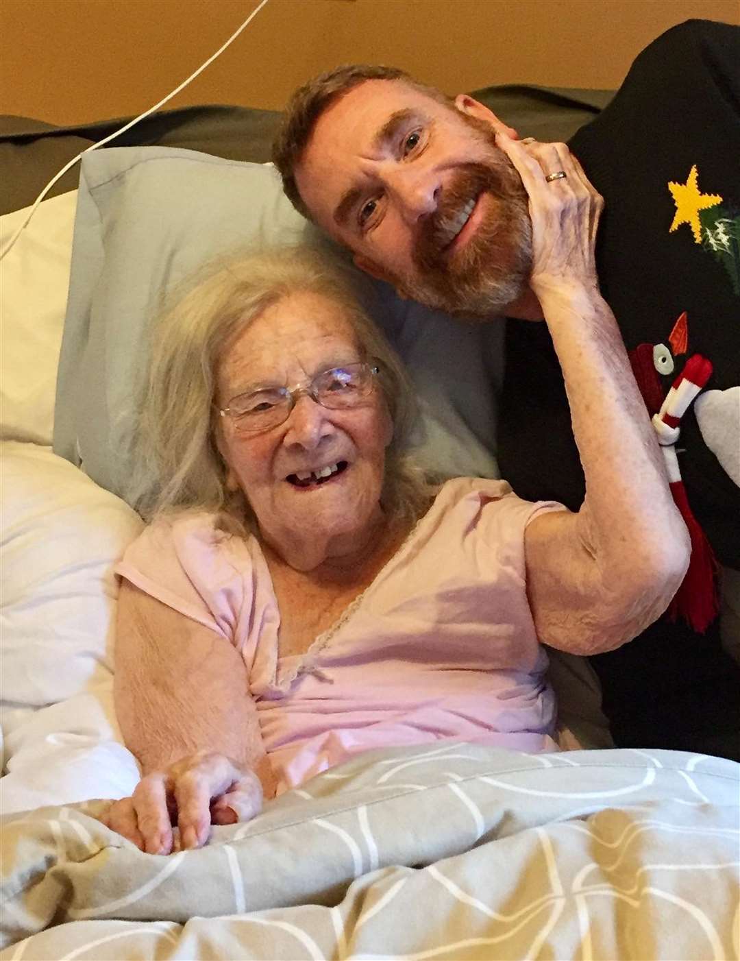 Hilda with her grandson Anthony Churchill (Anthony Churchill/PA)