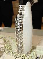 A model of how the 32-storey tower may have looked