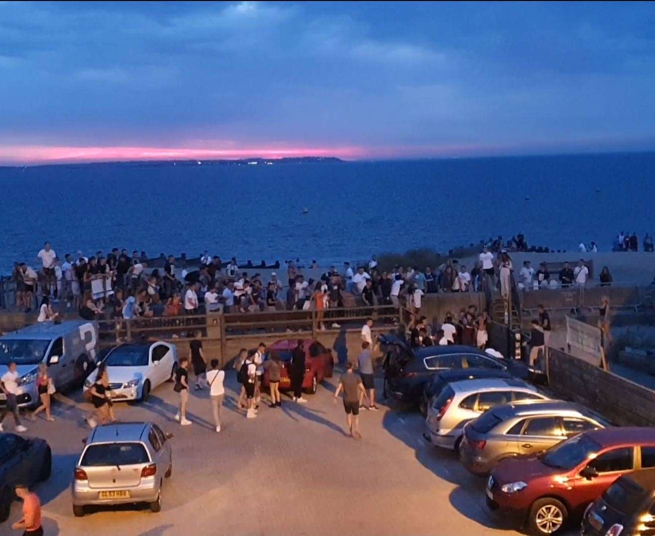 More than 100 people gathered at Whitstable beach on Friday. Picture: Katie Braid