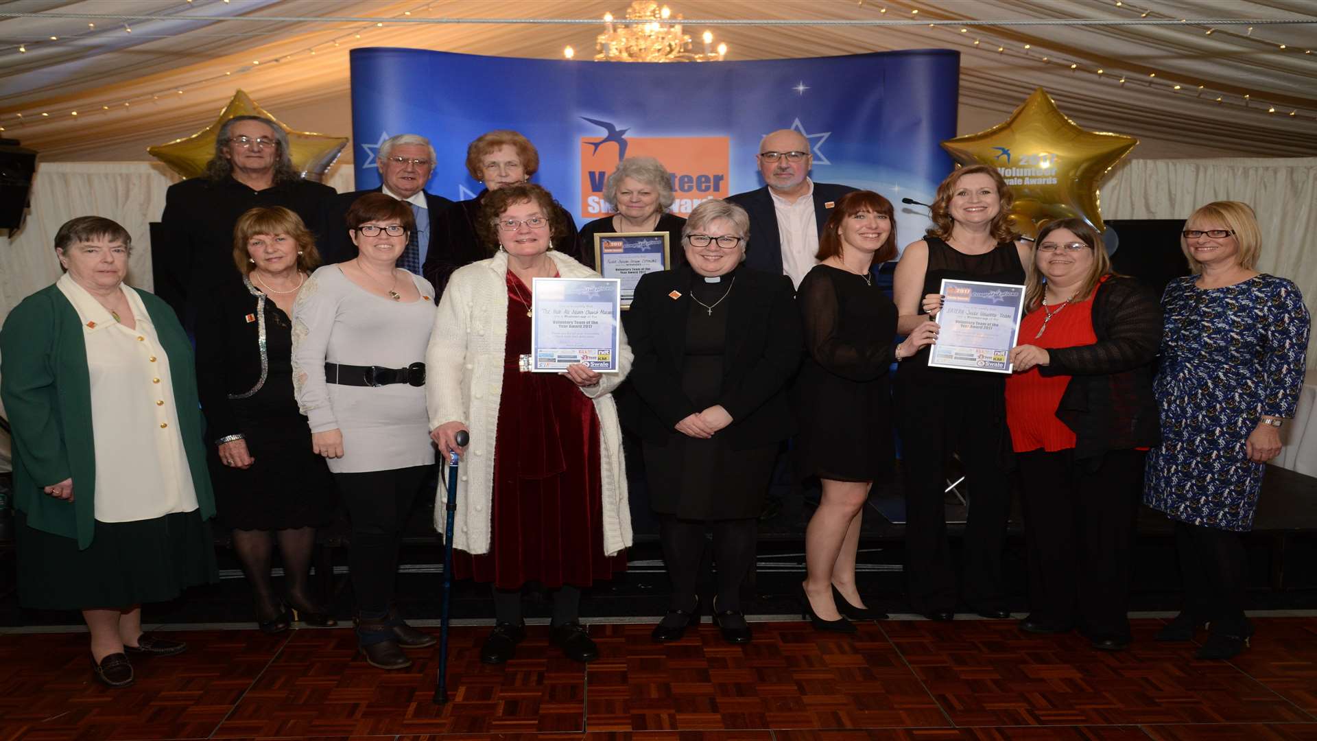 Alan Bayford with the finalists of The Volunteer Team of the Year Award Swale Seniors Forum Committee