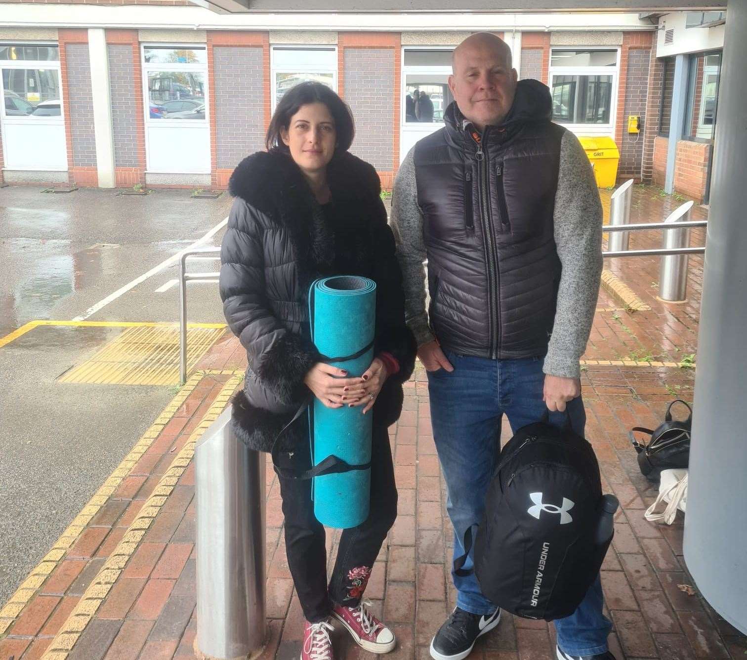 Cllr Laura Edie and West Hill Neighbourhood Watch co-ordinator Garry Turner helped set up the Dartford Backpacks scheme. Photo credit: Cllr Laura Edie